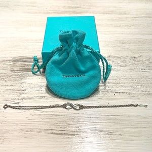 Tiffany & Co. Sterling Silver 925 Double Chain Infinity Bracelet